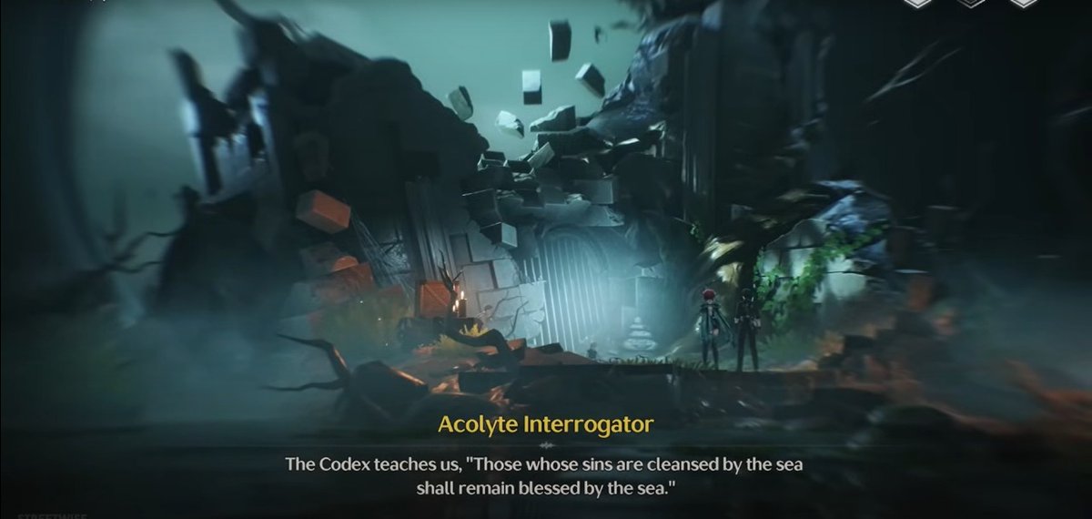 qeiraax's tweet image. I just realized that Cristoforo&apos;s statement here is a continuation of what the acolyte interrogator said to the Golden Anthem about the Codex in Ciaccona&apos;s quest.
Did I miss some lore pieces in Ciaccona&apos;s quest?