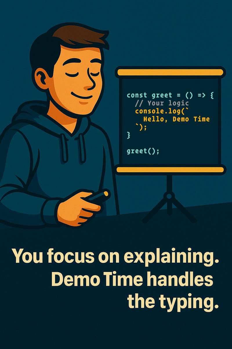 eliostruyf's tweet image. After a week full of conference talks, one thing is clear:

💻 DEMO TIME is ready for the stage.

Used live at #CollabSummit, #Techorama and more — helping devs script their demos, show code, and stay on track.

You next?
👉 demotime.elio.dev

#VSCode #LiveCoding #DevTools