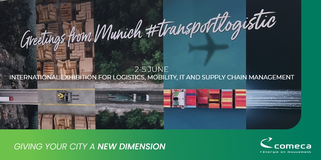 🚀[#eMobility] Transport Logistic
📅 2 - 5 june | 📍 Messe München
🌍💡 Join #Comeca to accelerate your #EnergyTransition with charging solutions for heavy-duty electric vehicles. 
Book your next meeting with our experts !
➡️hubs.ly/Q03q76qC0
➡️ hubs.ly/Q03q767H0