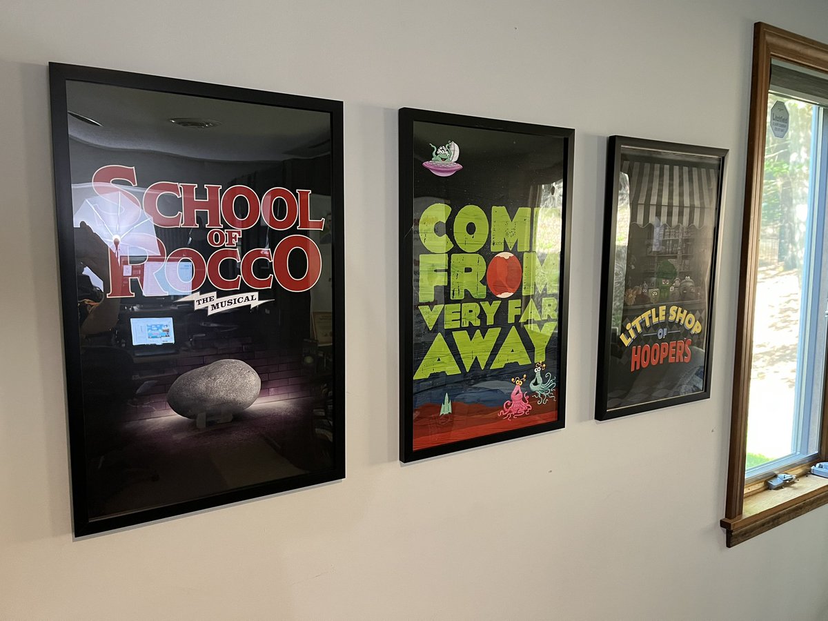 EricSummerer's tweet image. New studio decorations, up just in time for Boardgame Breakfast.
