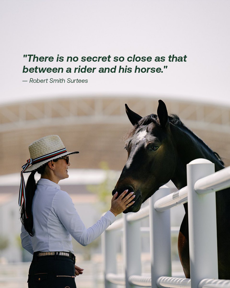 No words describe it better than Robert Smith Surtees, it’s the kind of connection only a rider truly knows.

لا توجد كلمات تصف الأمر أفضل من كلمات روبرت سميث سيرتيس، إنه مستوى آخر من التواصل لا يشعر به إلا الفارس الحقيقي.