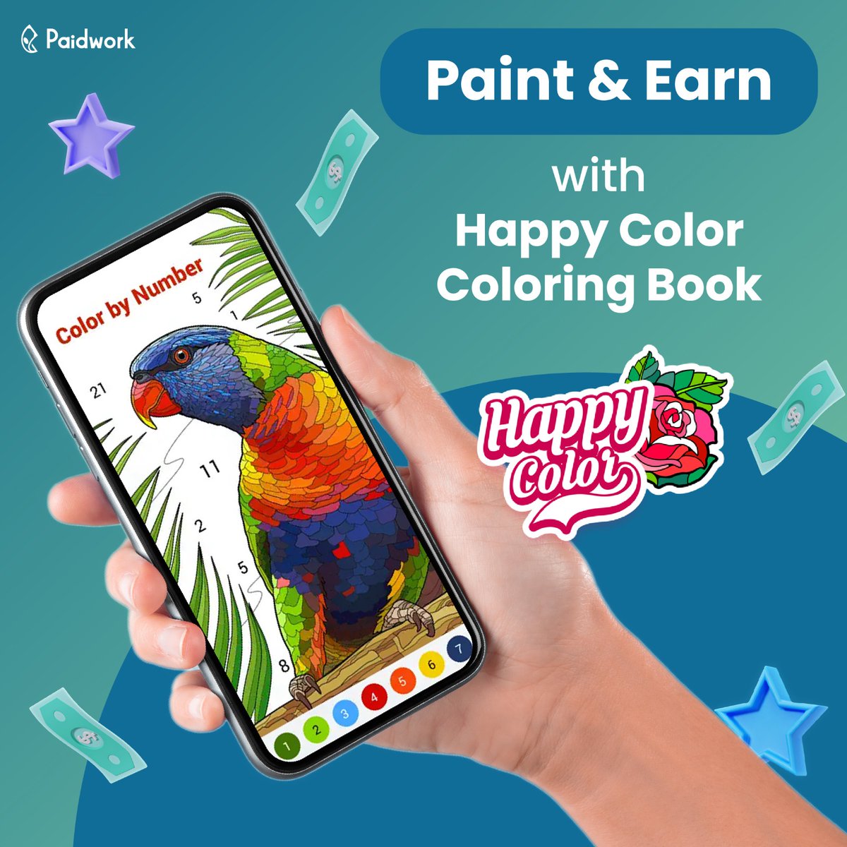 Relax with digital coloring and earn rewards.  Yes, seriously. Download Paidwork and start earning while you unwind.

#Paidwork #CreativeCash #ColorAndEarn #StressFreeIncome