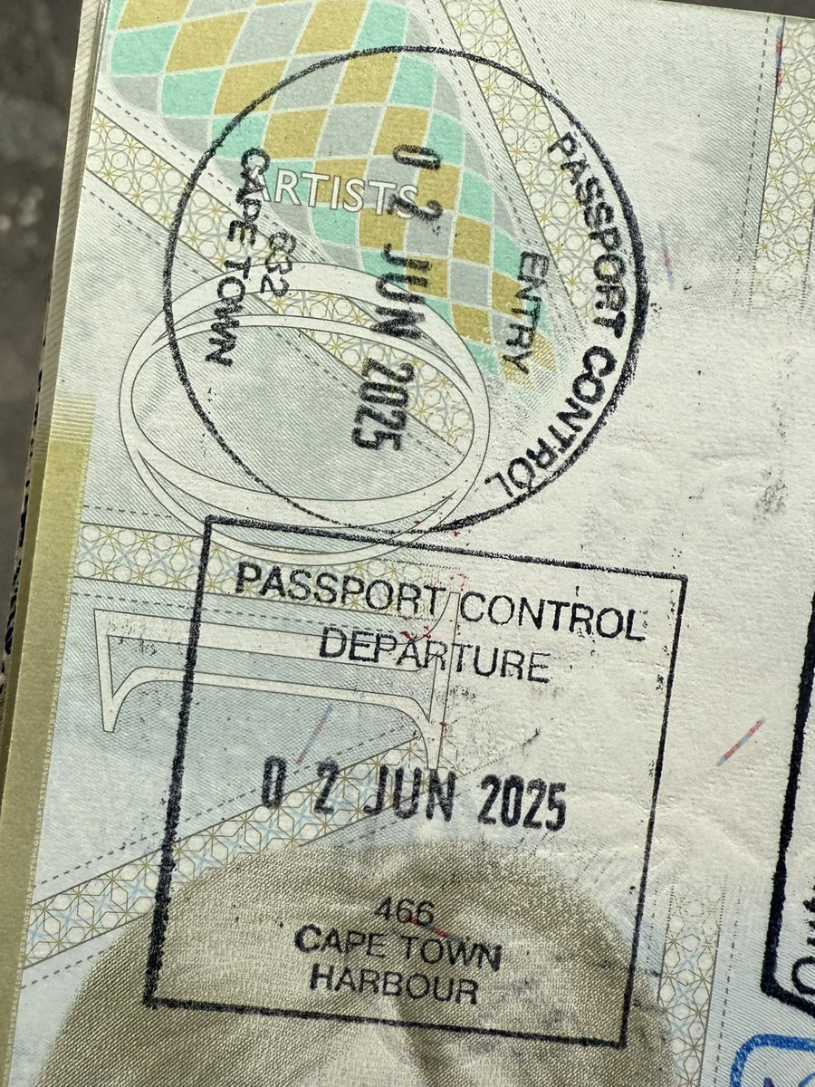 The shortest transit so far. Stamped in at the airport at 11:40 and out at the harbour at 12:50! Just enough time for a quick meeting with <a href="/matthalksworth/">Matthew Halksworth</a> before boarding my ship to Tristan. #TristandaCunha #passport #expeditionarydiplomacy