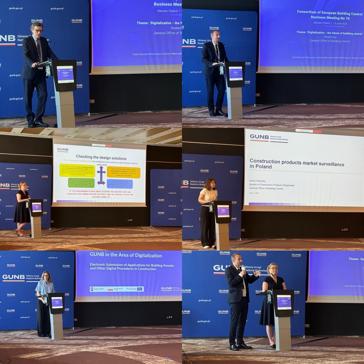 ✅Sergio Vazquez (CGATE - Spain)
President Speech Started Consortium of European Building Control
Business Meeting No 70

📌General information about system – Ms. Ewelina Grabowska (The General Office of Building Control, Head of Division in the Legal Department) 

📌Mr. Marcin
