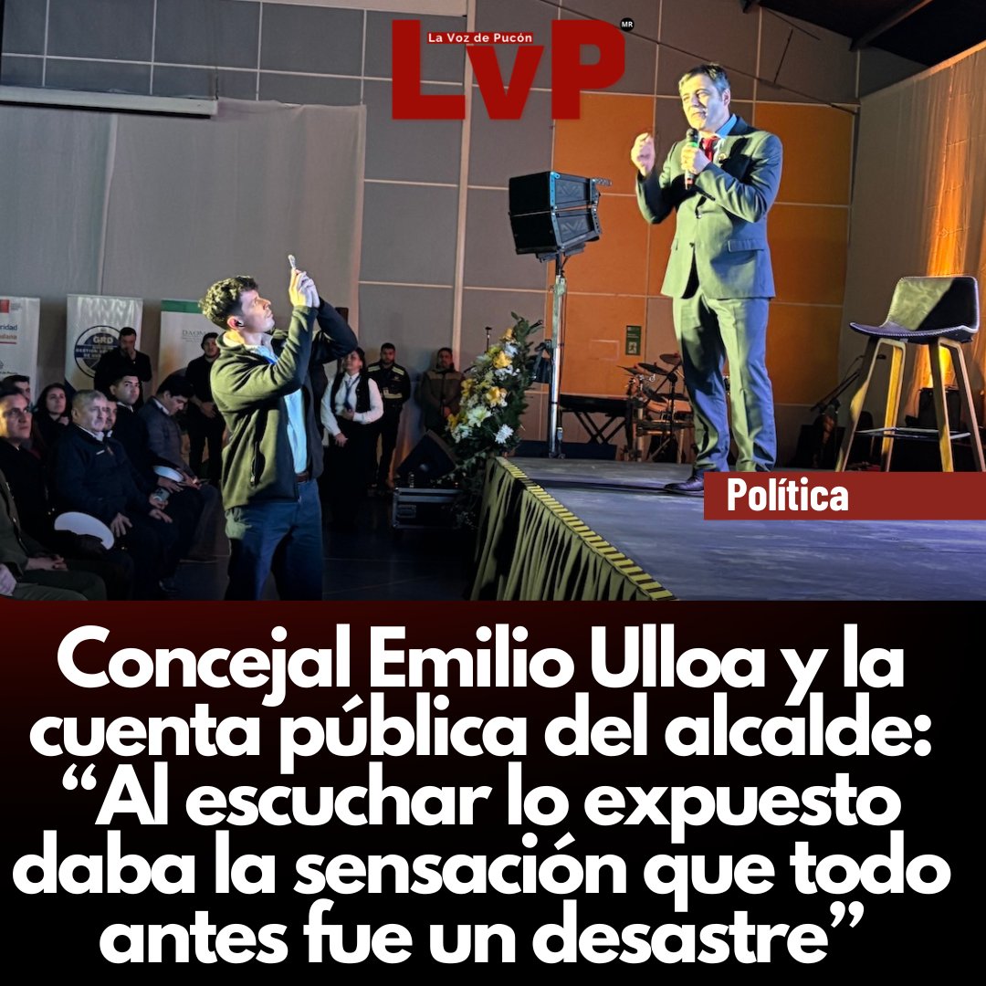 La voz de Pucon (@lavozdepucon) on Twitter photo Concejal #EmilioUlloa y la cuenta pública del alcalde #SebastiánÁlvarez: “Al escuchar lo expuesto daba la sensación que todo antes fue un desastre” #Pucón
<a href="/municipiopucon/">Municipalidad de Pucón</a>
lavozdepucon.cl/2025/06/02/con… Concejal #EmilioUlloa y la cuenta pública del alcalde #SebastiánÁlvarez: “Al escuchar lo expuesto daba la sensación que todo antes fue un desastre” #Pucón
<a href="/municipiopucon/">Municipalidad de Pucón</a>
lavozdepucon.cl/2025/06/02/con…