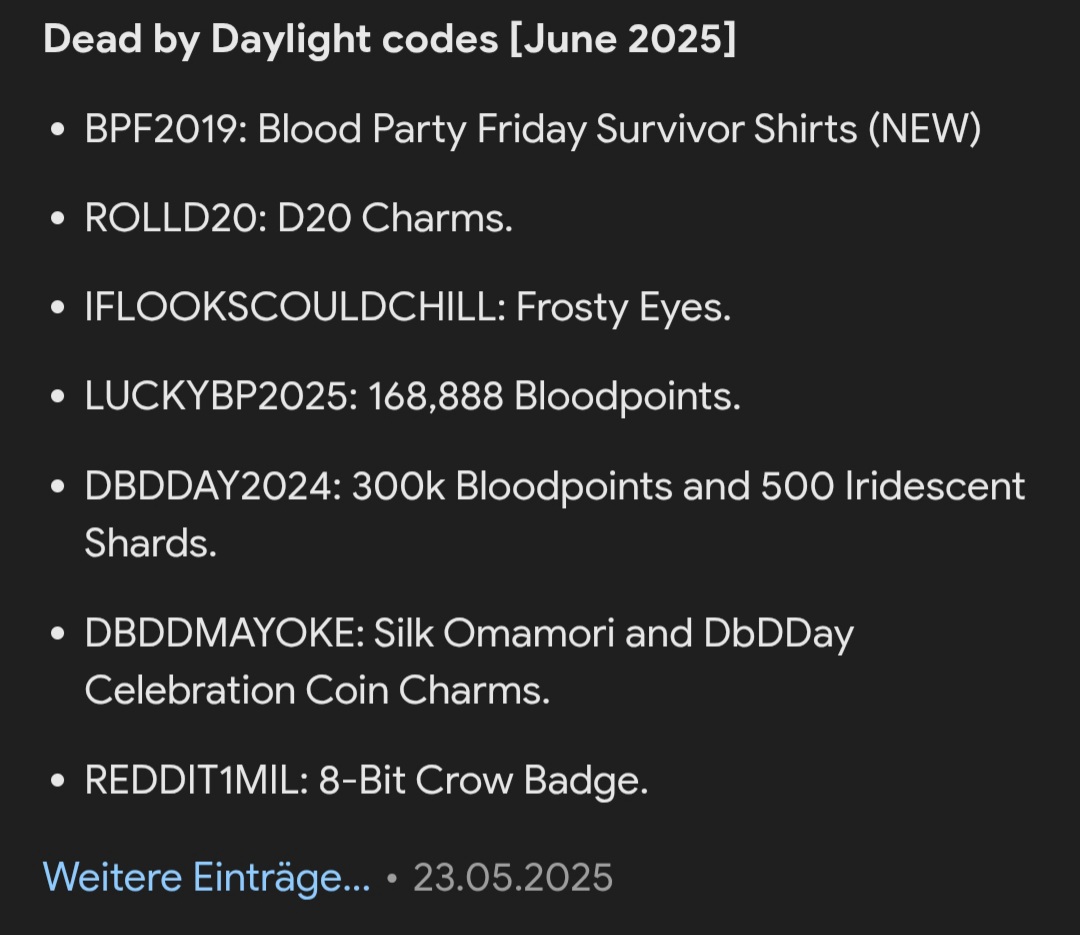 ADbdPlayer's tweet photo. New Codes! #dbd #dbdcodes https://t.co/FermCulmNx