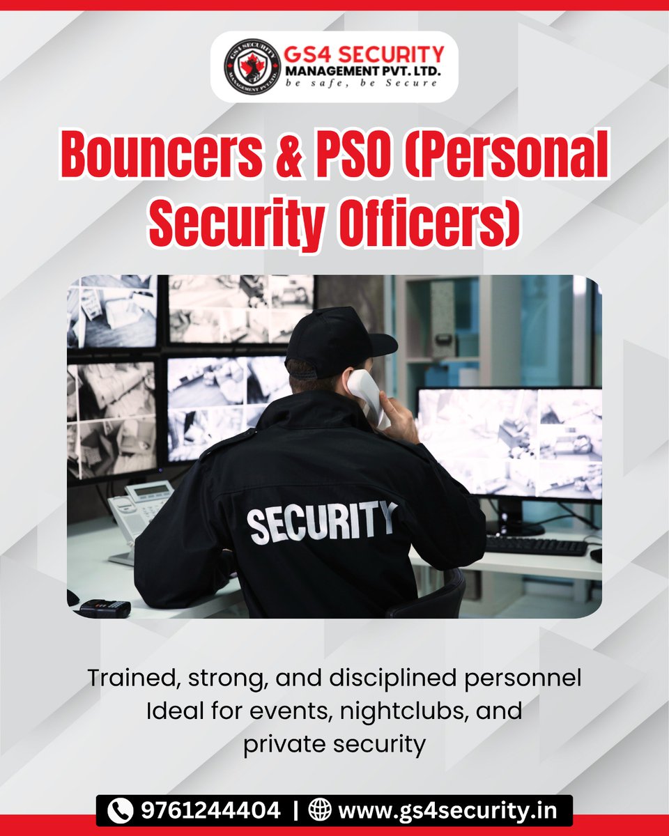 Gs4Services's tweet image. Bouncers &amp;amp; PSO (Personal Security Officers)
Trained, strong and disciplined personnel ideal for events, nightclubs, and private security.
Let&apos;s work with our team!
Call - 9761244404
Visit : gs4security.in
#gs4security #securitysolutions #securitysolutionsprovider