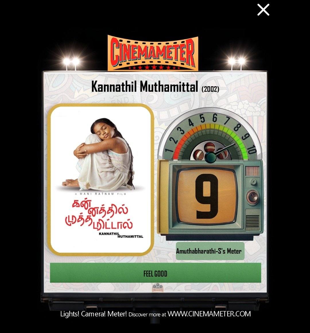 Here's my All time favourite of #ManiRatnam film.
Awaiting to witness what he has in #ThugLife🤩

What's your Fav ManiRatnam film❓Discover &amp; Meter It on ➡️cinemameter.com
#CinemaMeter