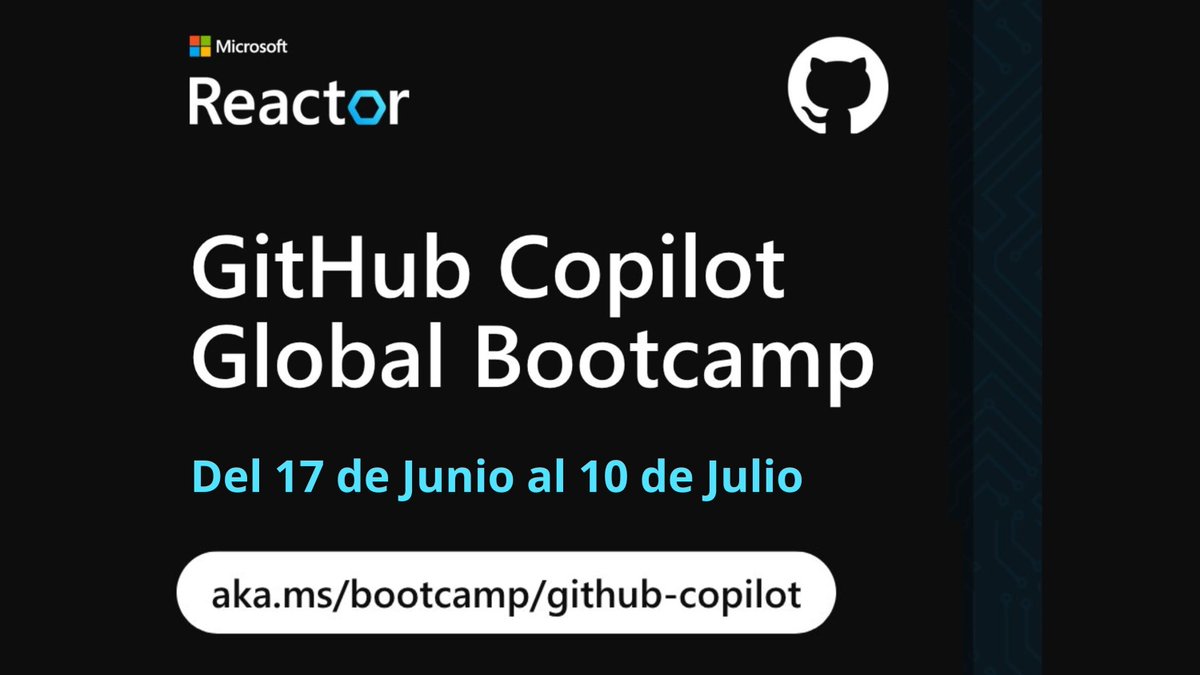 midudev's tweet photo. GitHub anuncia un bootcamp para dominar Copilot.
En Español, 2 días de talleres sin coste:
→ https://t.co/pMK1trl7UB https://t.co/8AySfjNSVQ
