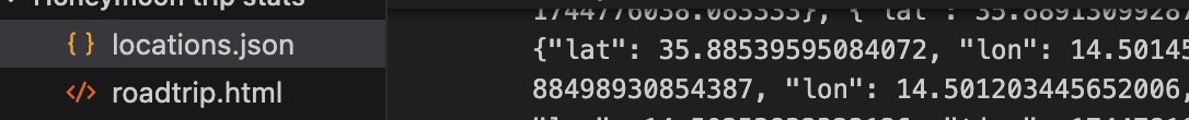 Made a road trip where I logged my trip in Polarsteps. Just to gather the location data. 

Then requested the data, they gave me locations.json. 

Added that in Windsurf and linked with MapBox. 
Now I can decide on all visualization and stats myself.
In the age of AI, owning your