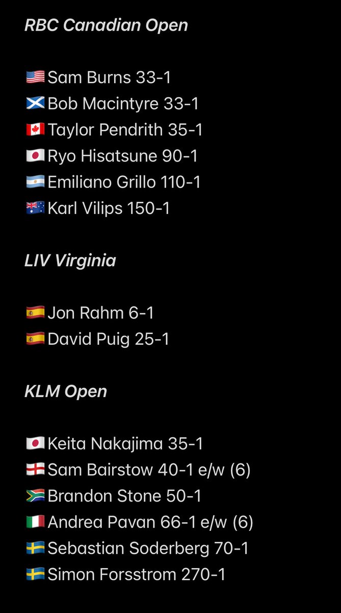 Canada + LIV + KLM Open