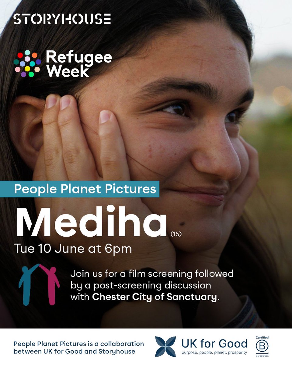 Storyhouse (@storyhouselive) on Twitter photo 🎬🌍 In recognition of <a href="/RefugeeWeek/">Refugee Week 🧡</a>, join us this June for a special People Planet Pictures screening of Kurdish-language documentary #MedihaFilm, followed by a post-film discussion with <a href="/ChesterCityofS1/">Chester City of Sanctuary</a>.
📅 Tue 10 June at 6pm
🎟️ storyhouse.com/whats-on/medih…
<a href="/Together_Films/">Together Films</a> 🎬🌍 In recognition of <a href="/RefugeeWeek/">Refugee Week 🧡</a>, join us this June for a special People Planet Pictures screening of Kurdish-language documentary #MedihaFilm, followed by a post-film discussion with <a href="/ChesterCityofS1/">Chester City of Sanctuary</a>.
📅 Tue 10 June at 6pm
🎟️ storyhouse.com/whats-on/medih…
<a href="/Together_Films/">Together Films</a>
