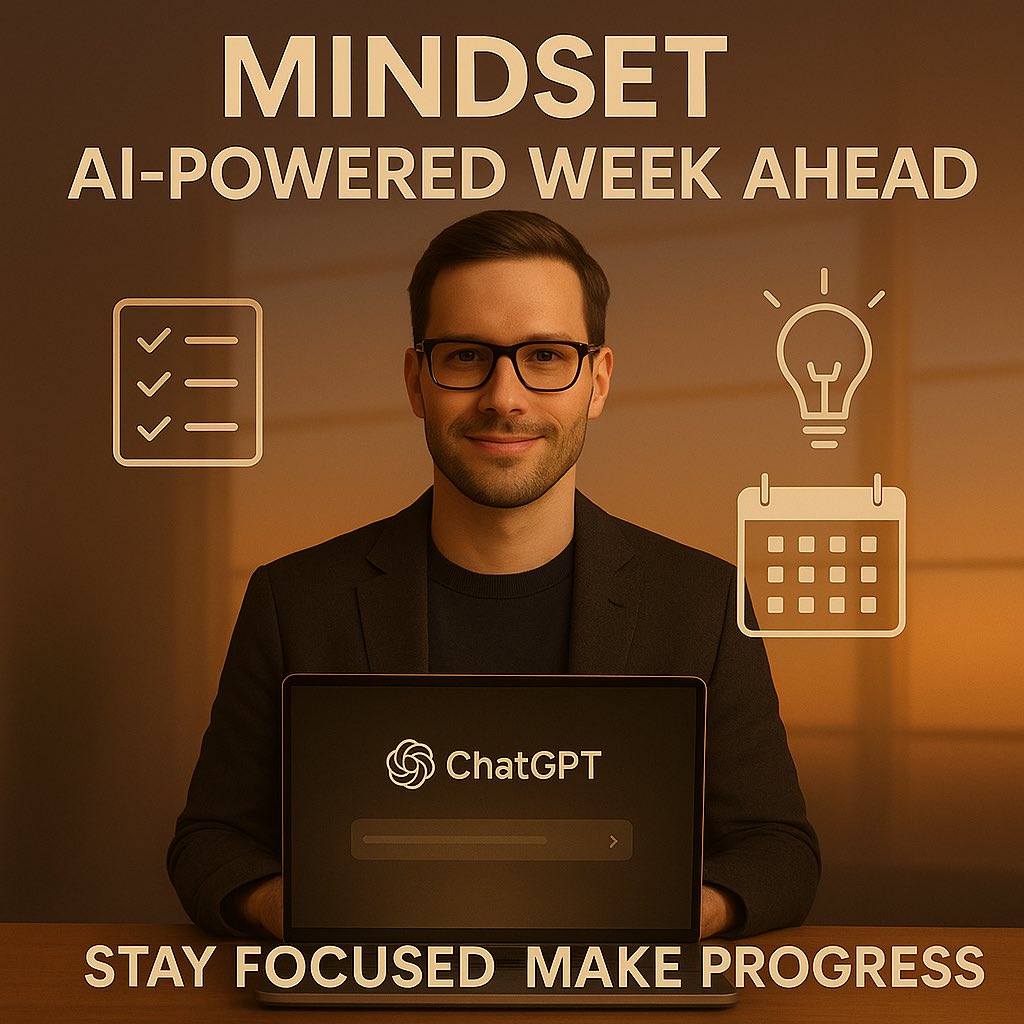 🚀 Monday Mindset: AI-Powered Week Ahead

Start your week strong! Use this prompt in ChatGPT or Grok:

"Help me create a strategic action plan for this week. I want to focus on [your main goal]. Break it down into daily priorities, suggest 3 productivity hacks, and give me a