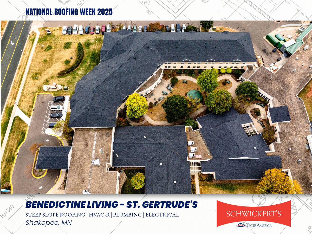 Schwickerts's tweet image. Throughout today, we&apos;ll be highlighting some projects of all our trades. To start, check out this project we did at Benedictine Living - St. Gertrude&apos;s in Shakopee, MN.

See the full project &amp;amp; more: schwickerts.com/project/benedi…
---
#schwickerts #NationalRoofingWeek #SignatureProjects