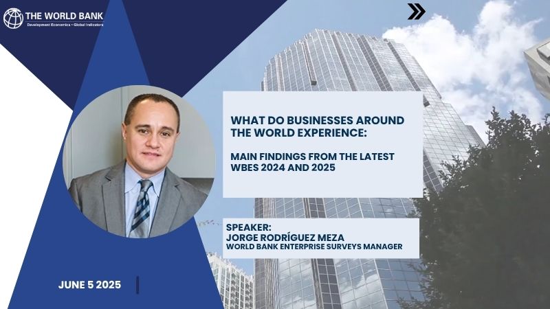 What are businesses around the world experiencing? At the World Bank #EnterpriseSurveys Symposium, we will share data insights from 61,000+ firms in 103 economies.
🗓 June 5 | 9:30–11AM ET
📍<a href="/IFC_org/">IFC</a> HQ + Livestream
Sign up: wrld.bg/XMxa50W1WtG