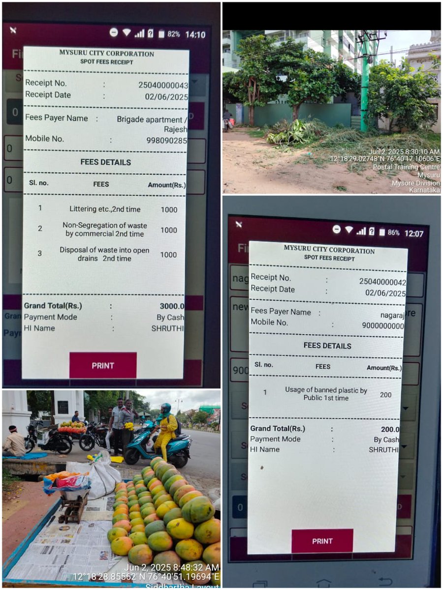 ಇಂದು ಮೈಸೂರು ಮಹಾನಗರ ಪಾಲಿಕೆಯ ವಲಯ ಕಛೇರಿ-09ರ ವ್ಯಾಪ್ತಿಯಲ್ಲಿ ಬರುವ ವಾರ್ಡ್ ನಂ.39ರಲ್ಲಿ ಪ್ಲಾಸ್ಟಿಕ್ ಬಳಸುತ್ತಿರುವ ಬೀದಿ ಬದಿ ವ್ಯಾಪಾರಿಗಳಿಗೆ ತಲಾ ರೂ.3000 ಮತ್ತು 200ಗಳಂತೆ ಒಟ್ಟು 3200/-ದಂಡ ವಿಧಿಸಲಾಗಿದೆ. ಈ ಸಂದರ್ಭದಲ್ಲಿ ಆರೋಗ್ಯ ನಿರೀಕ್ಷಕರಾದ ಶ್ರೀಮತಿ ಶ್ರುತಿ ಹಾಜರಿದ್ದರು. #sbmurbangov  #CleanIndiaGreenIndia