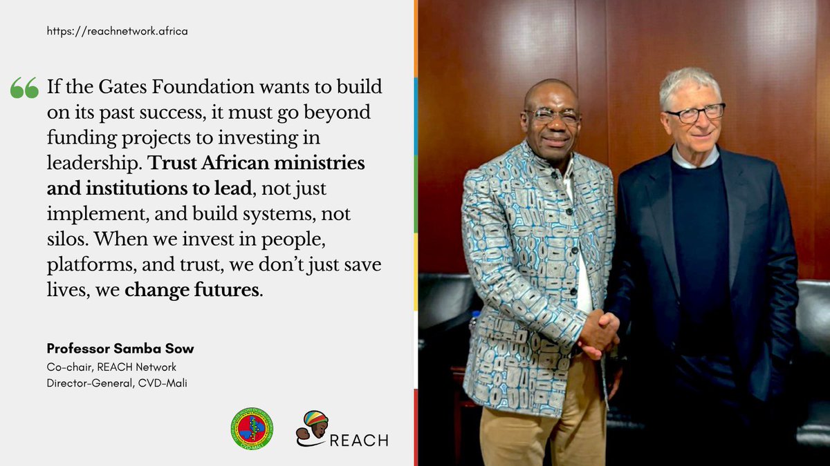 Dr Camilla Ducker (@drclstbg) on Twitter photo Honoured to work with <a href="/ProfessorSow/">Samba Sow</a> whose lifelong mission is to ensure every child, every person not only survives but thrives.
His call to <a href="/BillGates/">Bill Gates</a> & <a href="/gatesfoundation/">Gates Foundation</a> was powerful: invest in African leadership, in trust, in people. That’s how we change futures. 🌍 Honoured to work with <a href="/ProfessorSow/">Samba Sow</a> whose lifelong mission is to ensure every child, every person not only survives but thrives.
His call to <a href="/BillGates/">Bill Gates</a> & <a href="/gatesfoundation/">Gates Foundation</a> was powerful: invest in African leadership, in trust, in people. That’s how we change futures. 🌍
