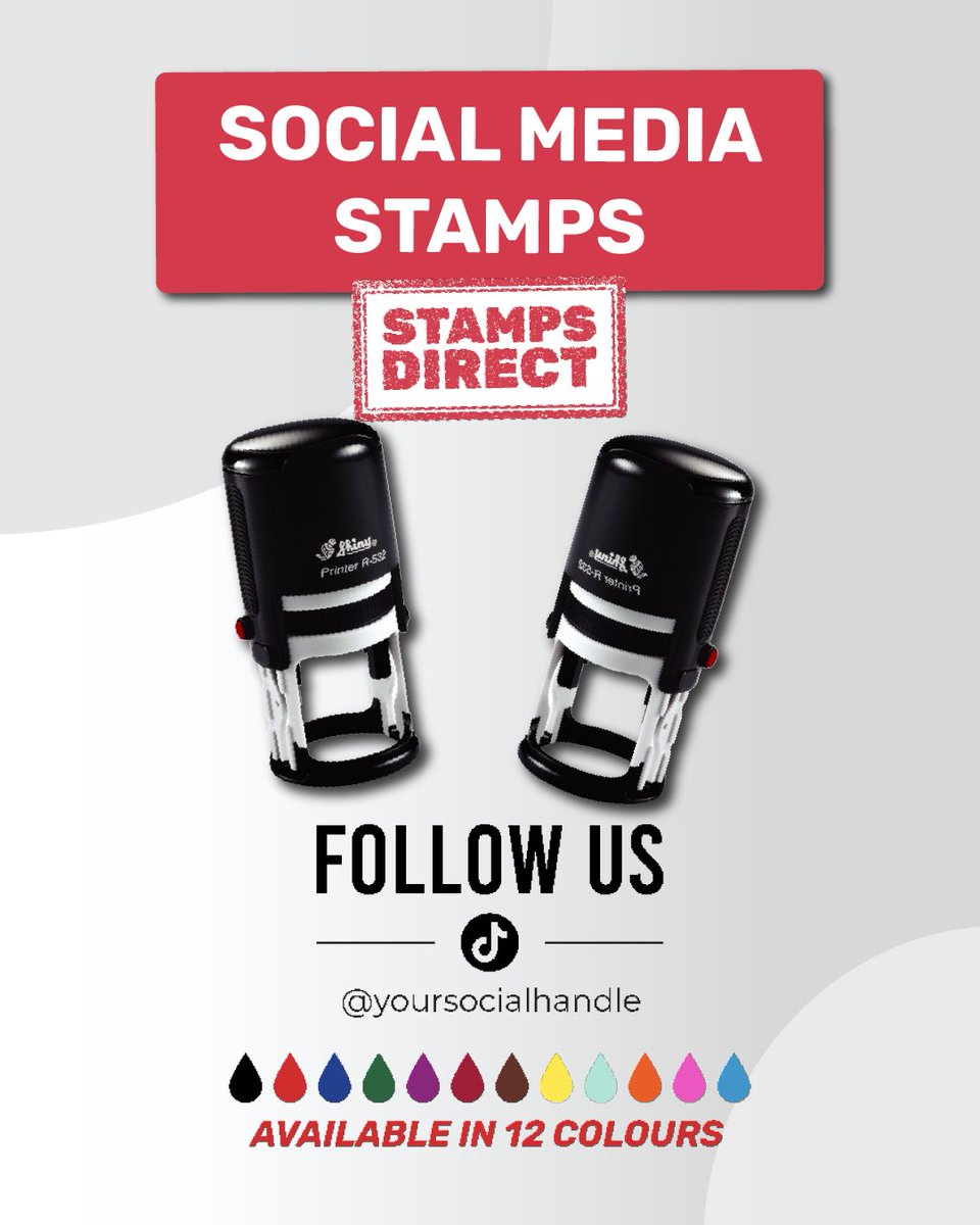 📣 Leave your mark online and offline!

Add a creative touch to packaging, tags, and notes with our Social Media Logo Stamps.
From Instagram to TikTok, your handles have never looked so good 😍

👉 Get yours now at stampsdirect.co.uk/stamp-by-image…

#SocialMedia #Stamps #SmallBusiness