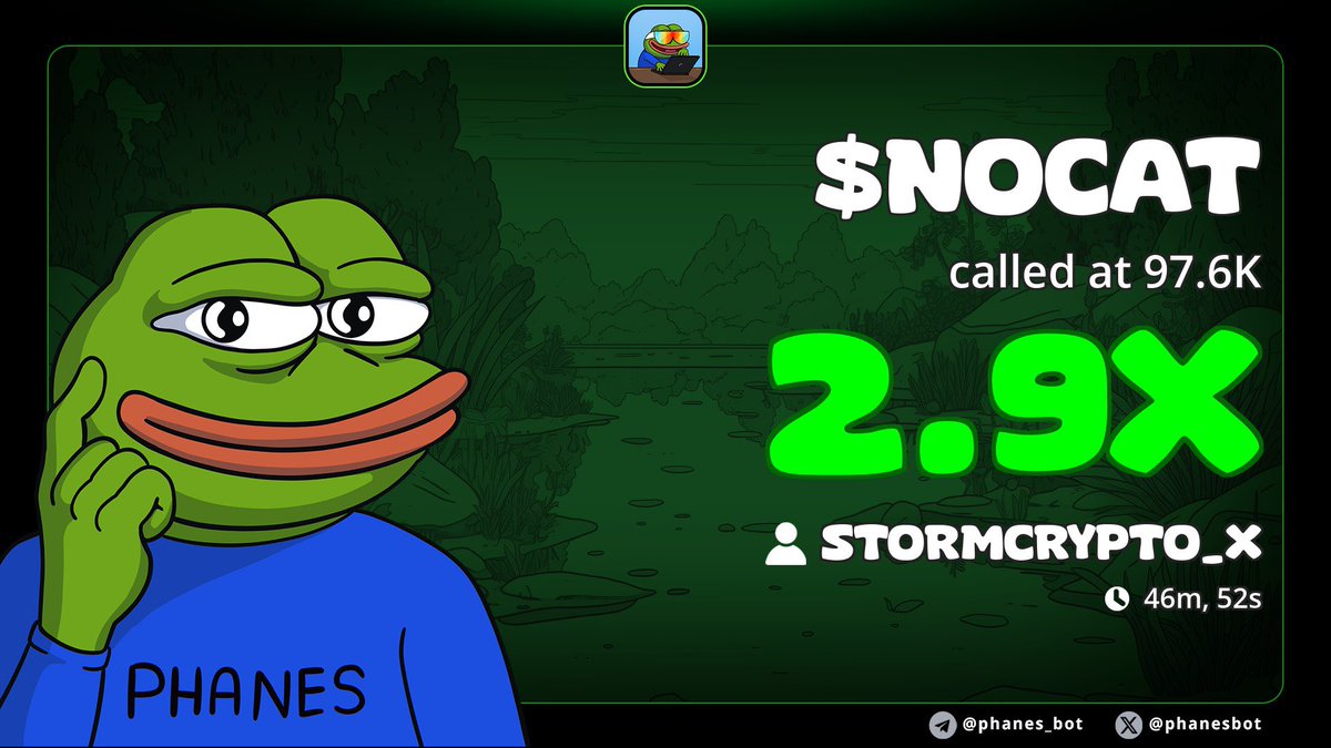 2.9x💰💰💰 on $NOCAT. Called on my Tg at $97k🔥🔥

📨Dm to join my Tg for more🚀

$lc $noface $krill $shiro $crocs $labubu #genuine $chat $wtf $deal $dilip $bob $pigwif #satoshi $e