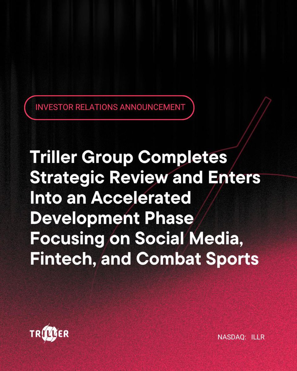 $ILLR completes strategic review, reorganizing into Social Media, Fintech, and Combat Sports units. Accelerated 6-month growth plan targets Triller App, AGBA, and BKFC. 

globenewswire.com/news-release/2…