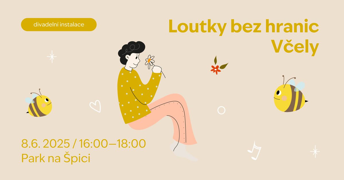 V Č E L Y 🐝 Interaktivní výtvarně-divadelní instalace inspirována fascinujícím světem společenství včel medonosných. Bez věkového a jazykového omezení.

neděle 8. června Park Na Špici divadlo29.cz