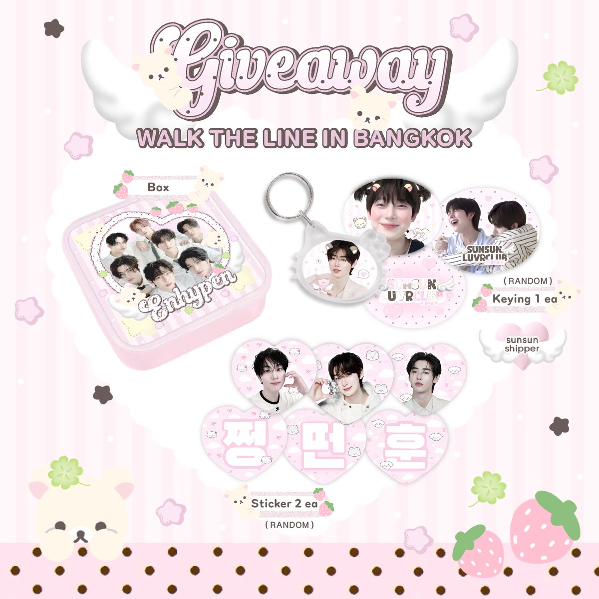 lilfairysunoo's tweet photo. 𐔌♫ྀི𓈒 ݁⋆🤎ྀི◞pls Kindly rt ⋆ 𓏴 🎀 💭

₊˚🦢 𝒢iveaway 𝒻or ℰngene ໒꒱ ♡︎
#WALKTHELINE_IN_BANGKOK 🍓。。

🍀 𝓓ate 𓏔 21 𝒥une 2025
⭐️ 𝓛ocation 𓏔 𝓡ajamangala 𝓝ational 𝓢tadium

☘︎ ݁˖⋆ rt &amp; 𝒮how this post 🐾⁺。

#WALKTHELINE_IN_BKK https://t.co/UdadcK2fZG