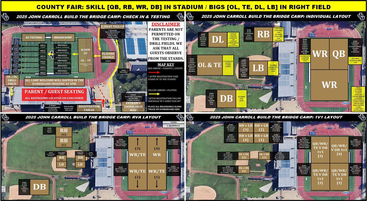 Bryce Paul (@coachbrycepaul) on Twitter photo ⚡️BTB 2025-TODAY IS THE DAY⚡️
🚫CAMP = SOLD OUT. No walk-ups/waitlist.
📍Review attached reminders
🅿️Follow parking map
📋Know drill areas
📩Check email (Campers, Guardians, Coaches)
⏱️3:30–4:50pm check-in. Be late = Be forgotten!
⚡️Guest Coaches DM <a href="/FBCoachTJ/">Travis James 🇺🇸</a> if missing info ⚡️BTB 2025-TODAY IS THE DAY⚡️
🚫CAMP = SOLD OUT. No walk-ups/waitlist.
📍Review attached reminders
🅿️Follow parking map
📋Know drill areas
📩Check email (Campers, Guardians, Coaches)
⏱️3:30–4:50pm check-in. Be late = Be forgotten!
⚡️Guest Coaches DM <a href="/FBCoachTJ/">Travis James 🇺🇸</a> if missing info