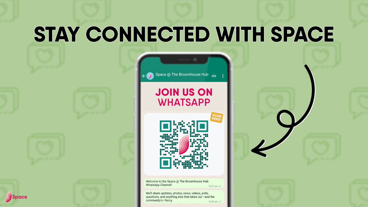Tune into <a href="/SpaceBroomhouse/">Space at The Broomhouse Hub</a>'s <a href="/WhatsApp/">WhatsApp</a> Channel to stay up to date &amp; in the know.

The digital bulletin board will feature news, photos, videos, polls, Q&amp;As; anything &amp; everything that serves our community.

Follow now for the latest from #Space &amp; #TheBroomhouseHub.