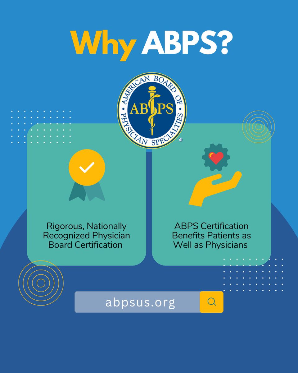 Why ABPS?
abpsus.org/why-abps/
.
.
.
#abps #americanboardofphysicianspecialties #boardcertification #boardcertified #recognizedchoice #physicianschoice #allopathicmedicine #osteopathicmedicine #MedicalExcellence #BoardCertificationProud #HealthcareExcellence