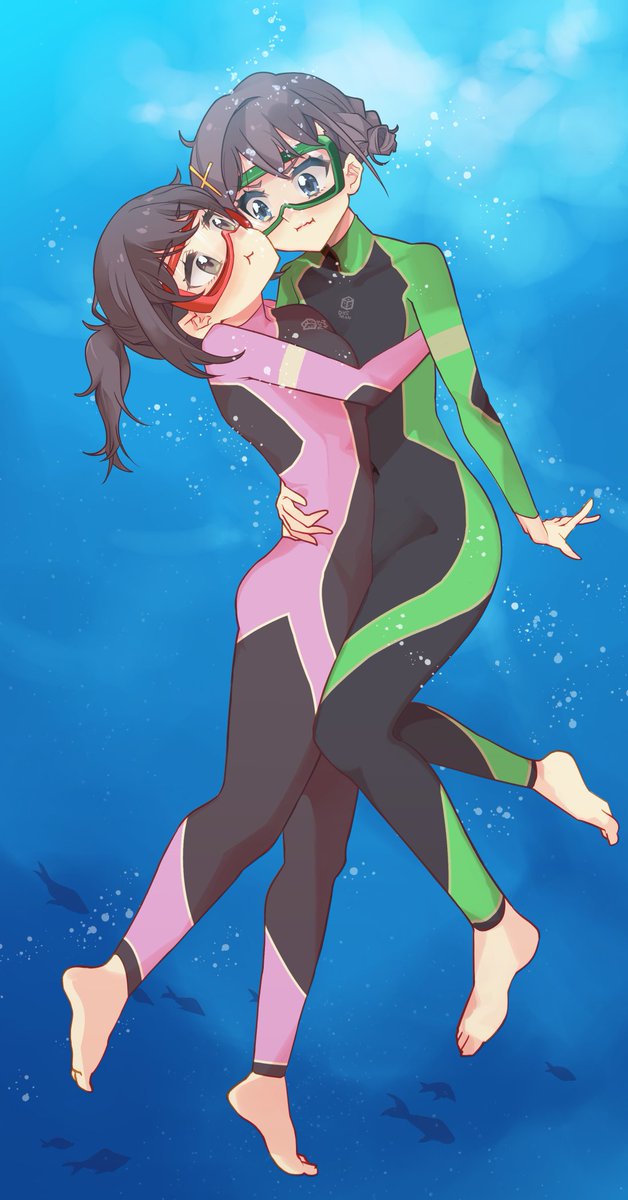 これは、水中で仲良く息止め勝負をする少女たちの絵です
#Skeb