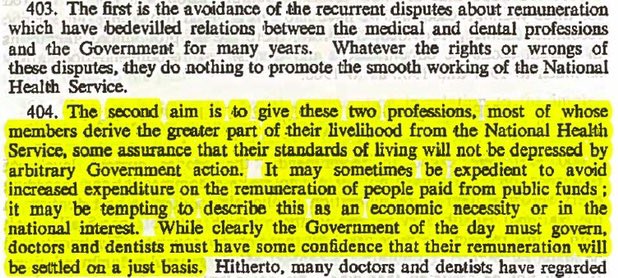 The first two aims of the doctors pay review body when founded are they helping avoiding strikes and avoiding government suppression of pay? 1/2