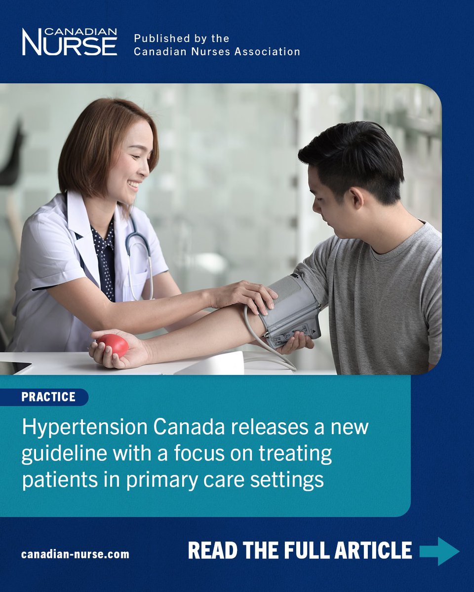 The new Hypertension Canada guideline is here to help nurses like us strengthen screening, treatment and patient education in everyday practice. Find out what’s new and why it matters: bit.ly/4kP37aR

#Hypertension #HeartHealth