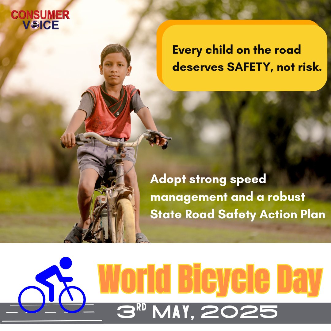 On this #WorldBicycleDay, let’s remember that roads should protect our most vulnerable users—not put them at risk. It’s time to adopt strong #speed management &amp; implement robust #StateRoadSafetyAction Plans that prioritize the safety of cyclists, especially children.
#RoadSafety