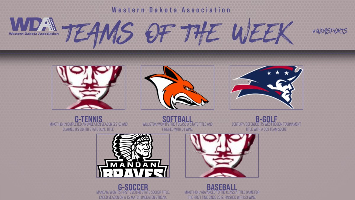 WDA TEAMS OF THE WEEK
MONDAY, JUNE 2