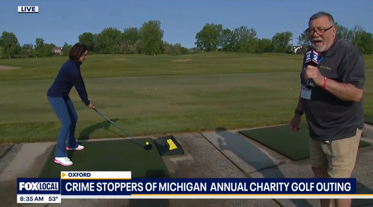 <a href="/EricaOnAir/">Erica Francis</a> - Excellent job Erica with your golf swing at the Crime Stoppers of Michigan Charity Golf Outing! 😃