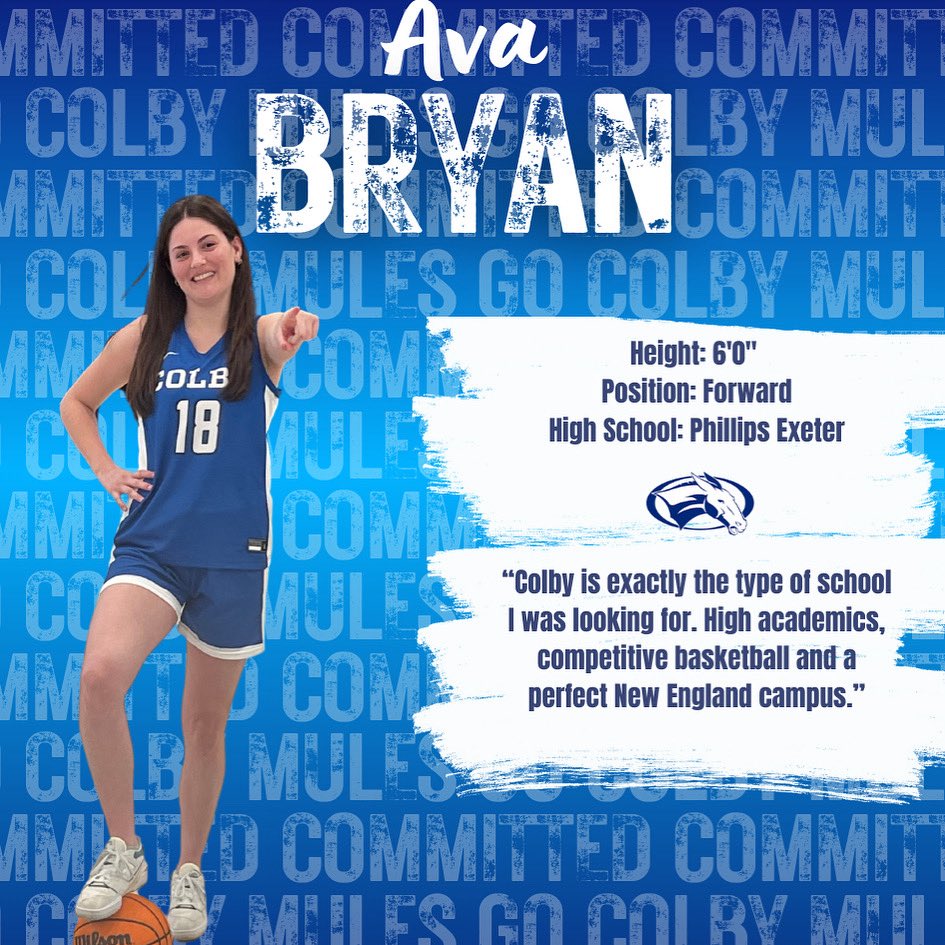 Last but certainly not least, join us in giving a warm welcome to the fourth &amp; final member of the Class of 2029, Ava Bryan.
We are thrilled to have Ava joining us on Mayflower Hill this Fall🔵⚪️

#MuleMonday #WelcomeAva #MuleKick