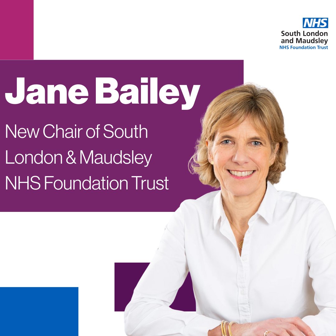 💜 Welcome to Jane Bailey, the new Chair of South London and Maudsley NHS Foundation Trust💜
 #SouthLondonNHS #MaudsleyTrust #NHSLeadership
