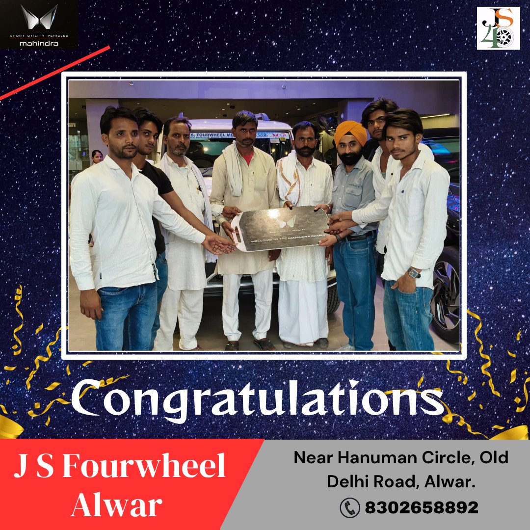 JS4WheelMotors's tweet photo. Congratulations 💐 on your new set of wheels! 🚗 May your @mahindra.bolero.official bring you joy, comfort, and prosperity! 🌟

 #MahindraBolero #NewCar #Congratulations #Bolero #Mahindra #NewRide #CustomerDelight #NewBeginnings #HappyVehicleDelivery  #JSfourwheel https://t.co/WuEjHVNNrr