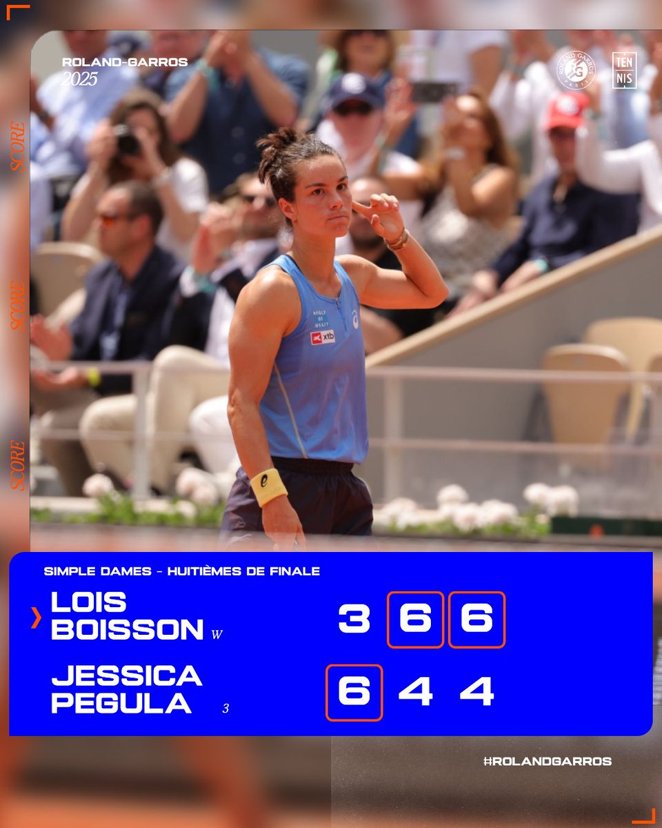 ELLE L'A FAIT ! LOÏS BOISSON EST EN QUARTS À ROLAND-GARROS 🔥

#RolandGarros