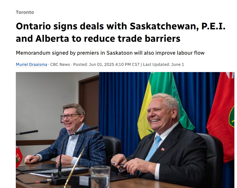 Jeff Walters π¨π¦ (@jeffwalterssask) on Twitter photo Looks like the <a href="/MarkJCarney/">Mark Carney</a> "one economy....not 13" plan of dropping inter-provincial trade barriers for #Canada is progressing well ahead of the #FirstMinisters meeting in #yxe
Well done. #skpoli #saskatchewan Looks like the <a href="/MarkJCarney/">Mark Carney</a> "one economy....not 13" plan of dropping inter-provincial trade barriers for #Canada is progressing well ahead of the #FirstMinisters meeting in #yxe
Well done. #skpoli #saskatchewan