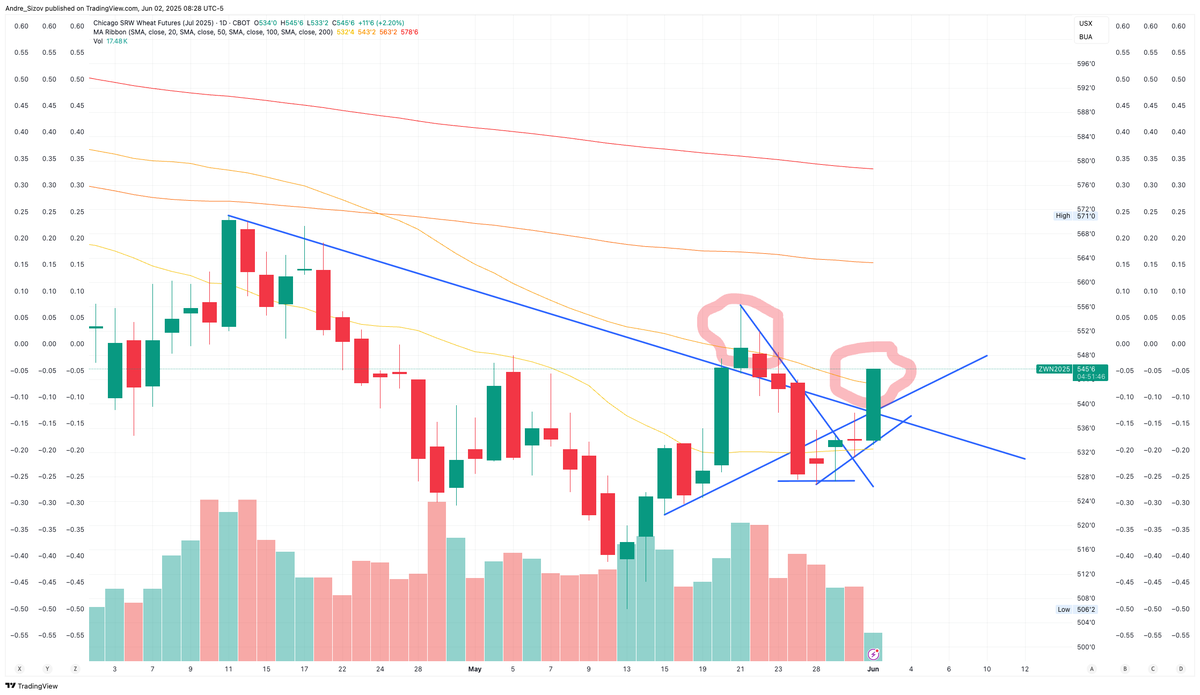 CBOT #wheat is trading above 50DMA...wonder how funds' shorts are feeling now

#oatt #sizovreport