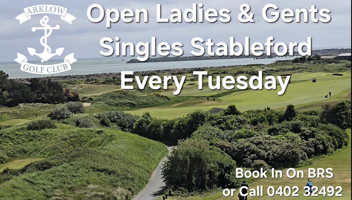 Arklow Golf Links (@arklowgolflinks) on Twitter photo Open Singles Stableford Every Tuesday
Call 0402 32492 Or book directly on BRS
<a href="/ArklowGolfLinks/">Arklow Golf Links</a> Open Singles Stableford Every Tuesday
Call 0402 32492 Or book directly on BRS
<a href="/ArklowGolfLinks/">Arklow Golf Links</a>