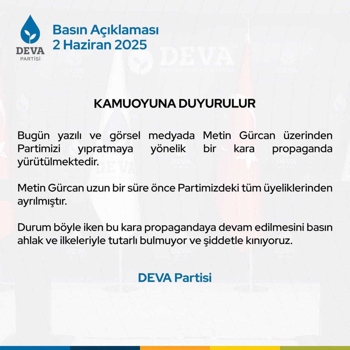 Kamuoyuna saygıyla duyurulur.