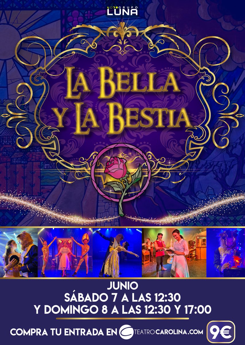 Este fin de semana disfruta de LA BELLA Y LA BESTIA. 

📆Sábado 7 de Junio a las 12:30h.
Domingo 8 de Junio a las 12:30 y 17:00 h.
🏠Teatro Carolina.
💶9€
🎫Entradas en la web del Teatro Carolina.

#planesconniños #ocio #familia #teatro #teatroinfantil #cultura