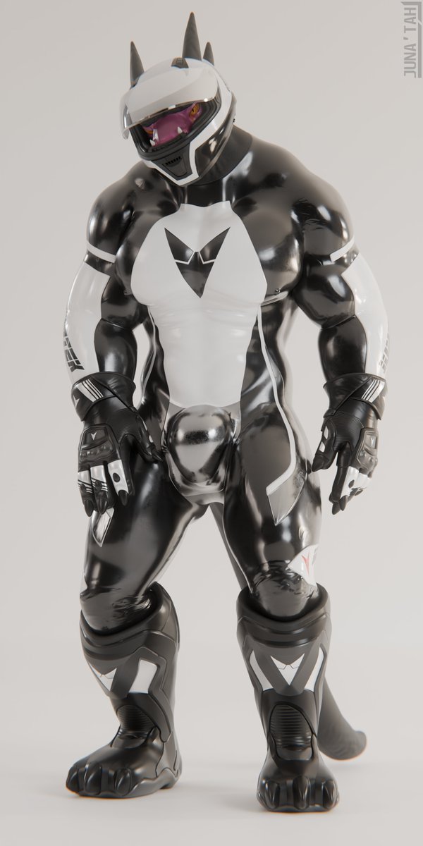 You'd think for being sexy, comes it's perks, but all he ask for is some rubber and a camera, don't think that's too much to ask? 

#Blender #3D #NSFW #Biker #Latex #Bulge #Leathers #Gloves #Boots #Helmet