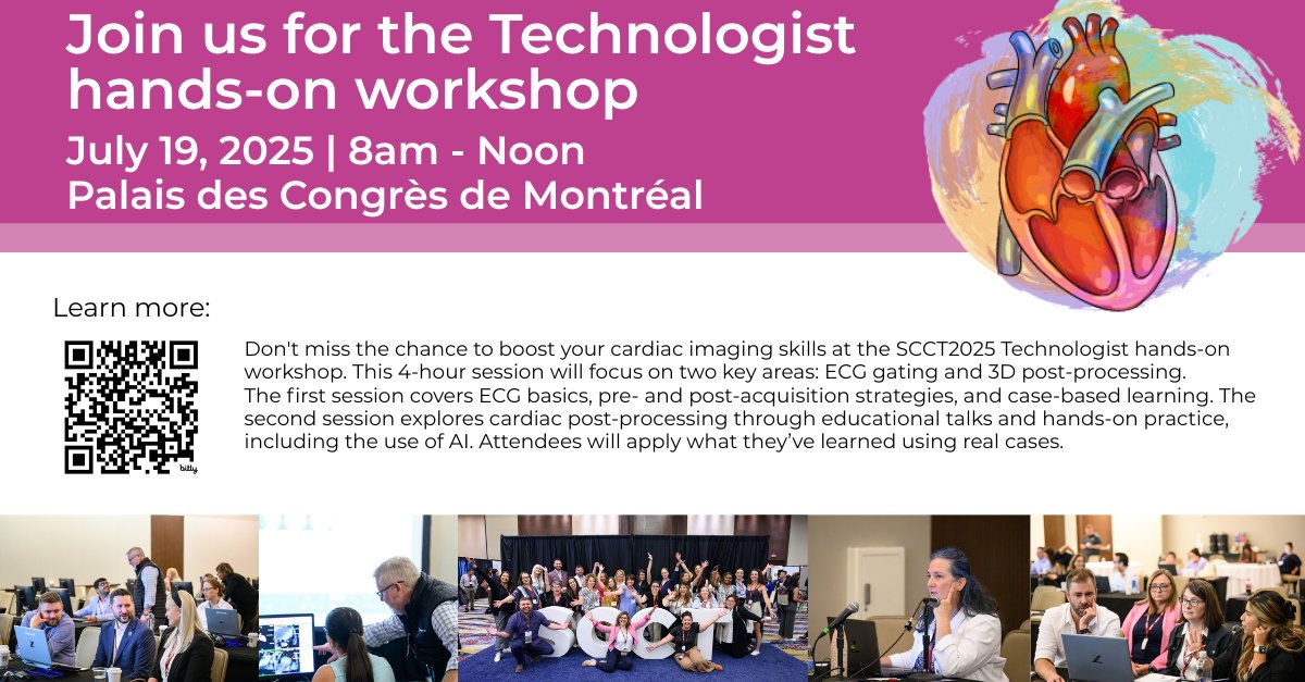 CAMRT/ACTRM (@camrt_actrm) on Twitter photo Don't miss out! Join us for the #SCCT2025 <a href="/Heart_SCCT/">Heart_SCCT</a> Technologist hands-on workshop on July 19, at the Palais des Congrès de Montréal! Boost your cardiac imaging skills with ECG gating & 3D post-processing. Real cases, AI insights & more! Learn more: bit.ly/45lOg33 Don't miss out! Join us for the #SCCT2025 <a href="/Heart_SCCT/">Heart_SCCT</a> Technologist hands-on workshop on July 19, at the Palais des Congrès de Montréal! Boost your cardiac imaging skills with ECG gating & 3D post-processing. Real cases, AI insights & more! Learn more: bit.ly/45lOg33