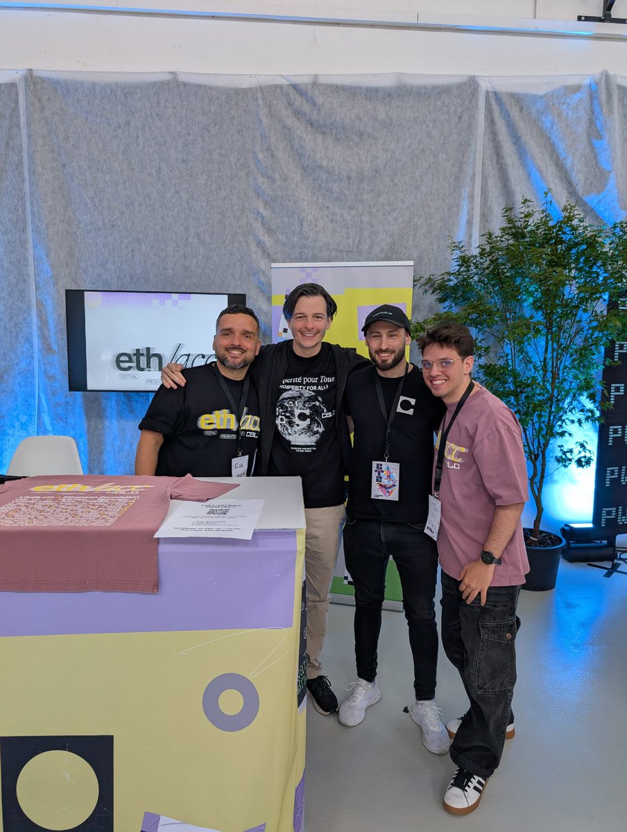 Celo Europe πͺπΊ (@celoeurope) on Twitter photo Takeaway of the week: regional communities onboard talent, zero-knowledge keeps it honest, and solid swag still rules.
Thanks <a href="/Celo/">Celo.eth/acc π¦ π³</a> <a href="/cLabs/">cLabs | ββ’π</a> <a href="/selfprotocol/">Self Protocol</a> <a href="/CeloDevs/">Celo Developers β π¦π³</a> and all the builders we met along the way! Takeaway of the week: regional communities onboard talent, zero-knowledge keeps it honest, and solid swag still rules.
Thanks <a href="/Celo/">Celo.eth/acc π¦ π³</a> <a href="/cLabs/">cLabs | ββ’π</a> <a href="/selfprotocol/">Self Protocol</a> <a href="/CeloDevs/">Celo Developers β π¦π³</a> and all the builders we met along the way!
