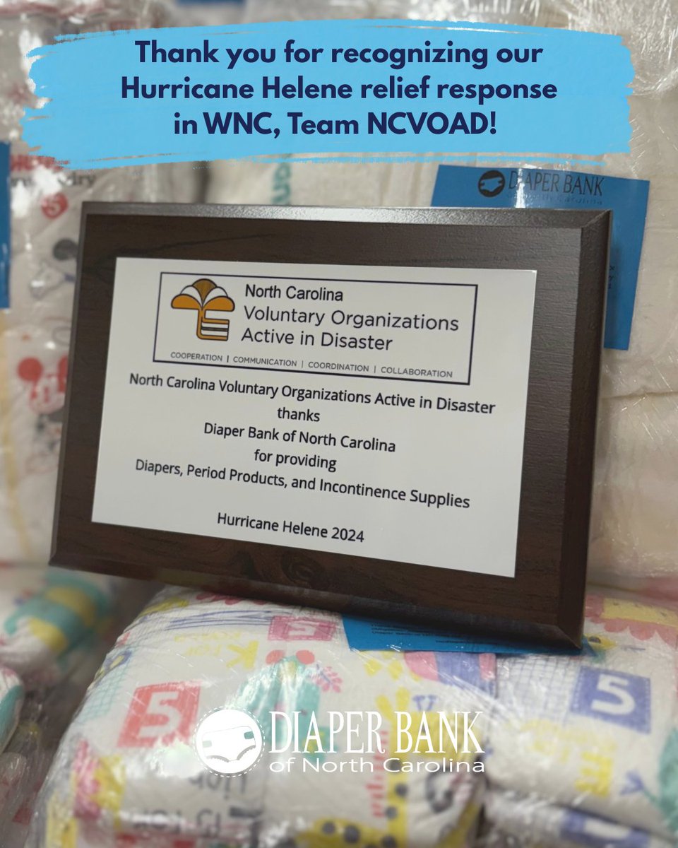 Diaper Bank of NC (@diaperbanknc) on Twitter photo Thanks for recognizing DBNC’s #HurricaneHelene relief response in #WNC, team <a href="/NationalVOAD/">National VOAD</a>! To date, DBNC has distributed over 4.6M products to WNC & will continue to support the region for at least the next 2yrs. Learn more about our disaster relief work: lnkd.in/etykVV6t Thanks for recognizing DBNC’s #HurricaneHelene relief response in #WNC, team <a href="/NationalVOAD/">National VOAD</a>! To date, DBNC has distributed over 4.6M products to WNC & will continue to support the region for at least the next 2yrs. Learn more about our disaster relief work: lnkd.in/etykVV6t