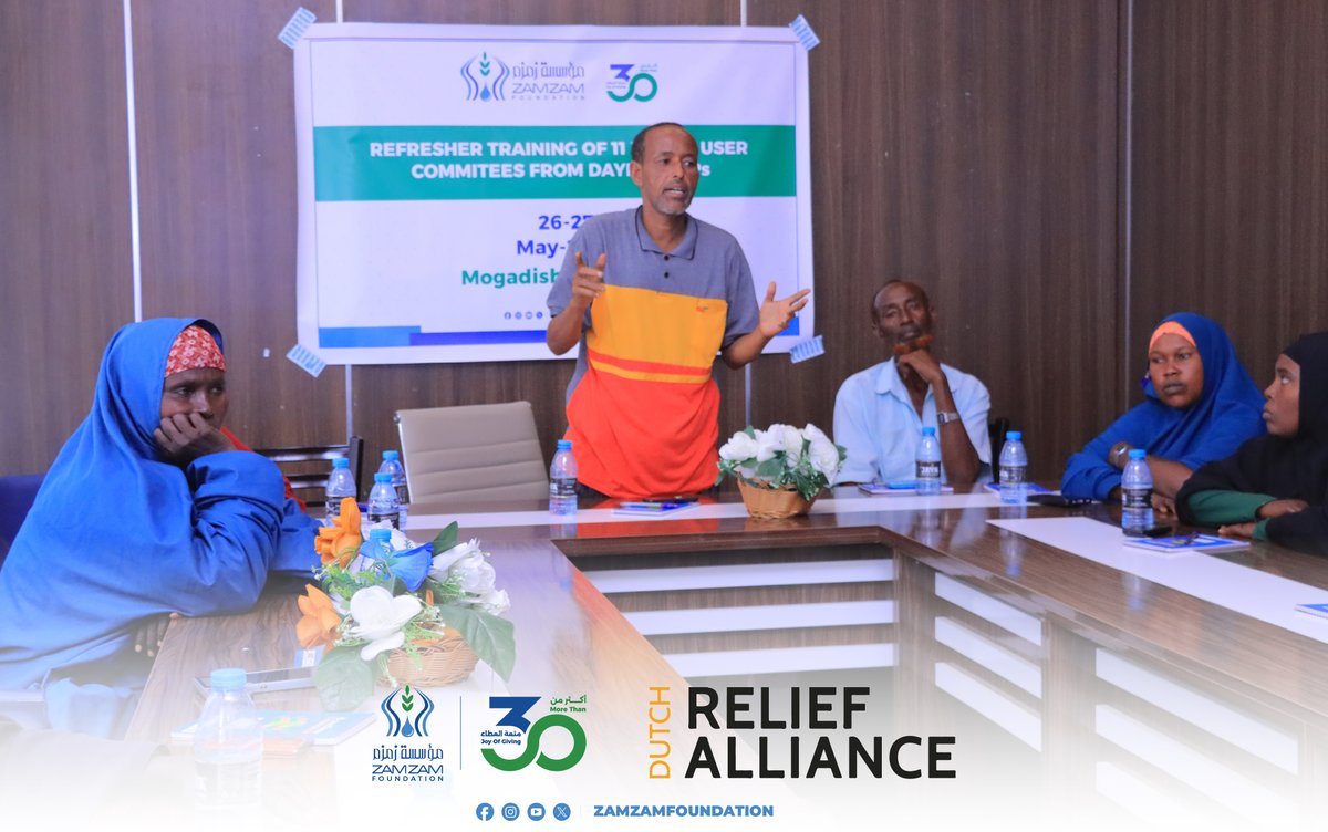 Zamzam Foundation trained 11 Water User Committees in Dayniile in water management, hygiene, and climate resilience.

Thanks to DRA and all our donors for supporting sustainable, community-led clean water solutions.

#ZamzamFoundation #WASH #ThankYouDRA #WASHClusterSomalia
