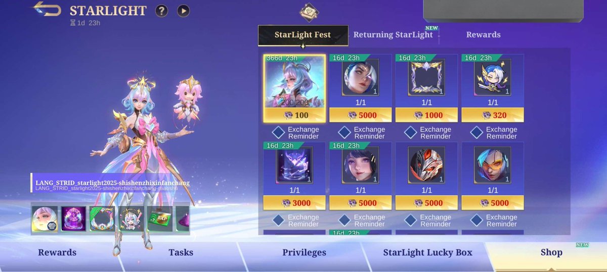 Ngejar Skin Annual Star Angela? Wajib nabung SL Fragment dari sekarang! SL Juni &amp; Juli ready~ 💎

✨SL Juni: Rp35.000
(slot banyak, gift delay 8 hari)

✨SL Juli: Rp31.000
(SISA 27 SLOT‼️, gift 1–2 Juli)

📩 Order: wa.me/6289675820230

#zonauang #zonajajan sl gift starlight